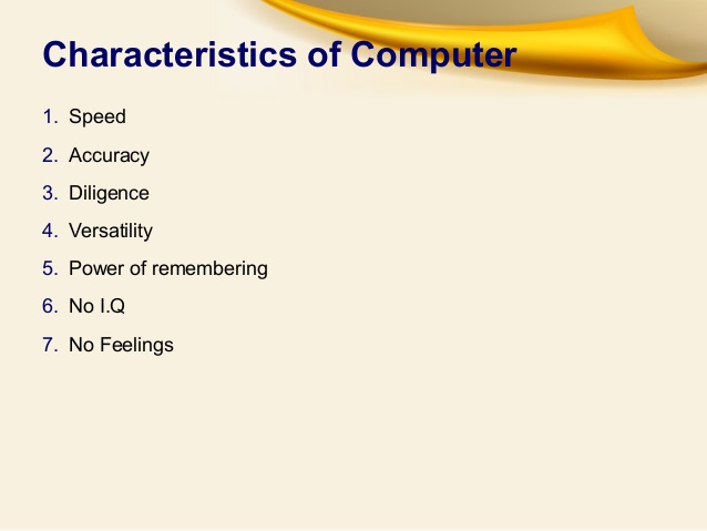 characteristics of computers pdf